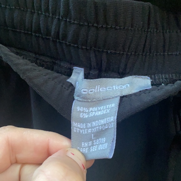 NY Collection black stretchy pants sz. L - Picture 2 of 5